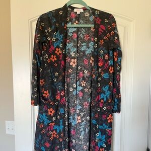 LuLaRoe Small Sarah Floral Duster Cardigan Like New